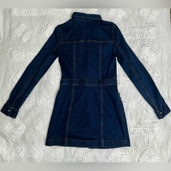 Zara Dark Blue Denim Long Sleeve Dress - Picture 5 of 7
